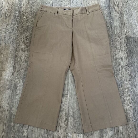 Lands End MID RISE WIDE LEG Womens Size 16W Petite Brown Crop Pants 38x26.5 - Picture 8 of 11